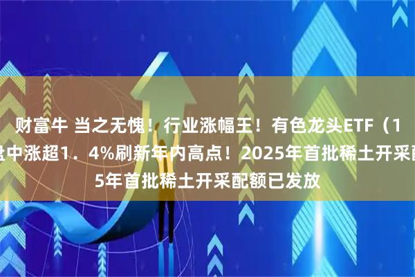 财富牛 当之无愧！行业涨幅王！有色龙头ETF（159876）盘中涨超1．4%刷新年内高点！2025年首批稀土开采配额已发放